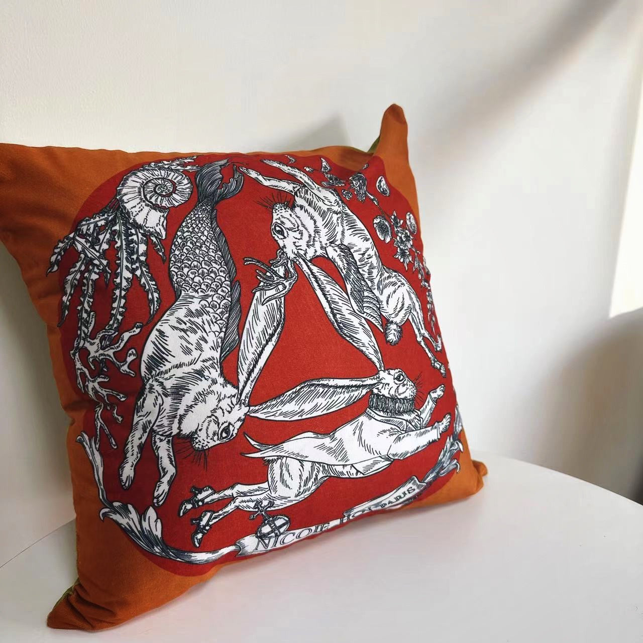 Rabbit cushion cover (double faced)
