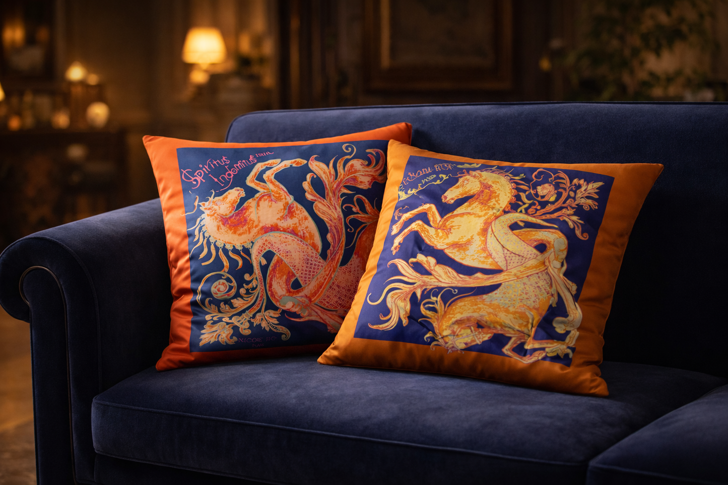 Chevaux Marins Cushion Cover