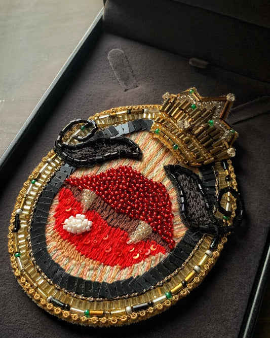 Drag Queen embroidery brooch