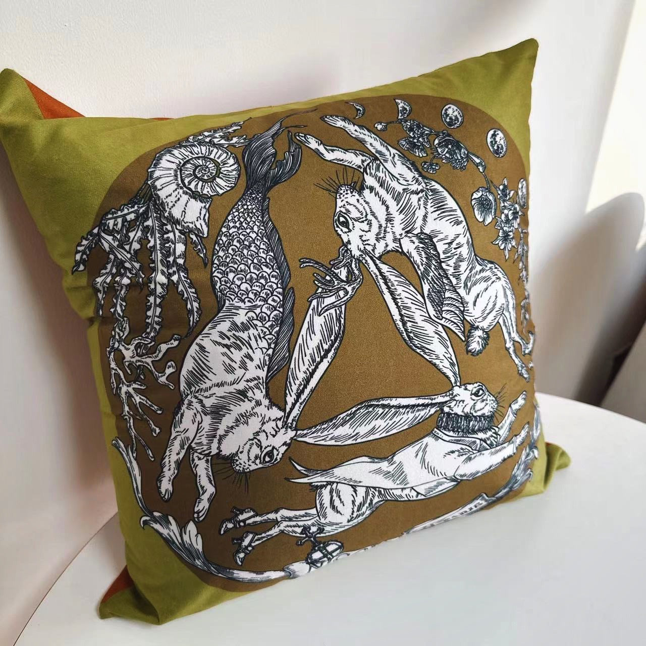 Rabbit cushion cover (double faced)