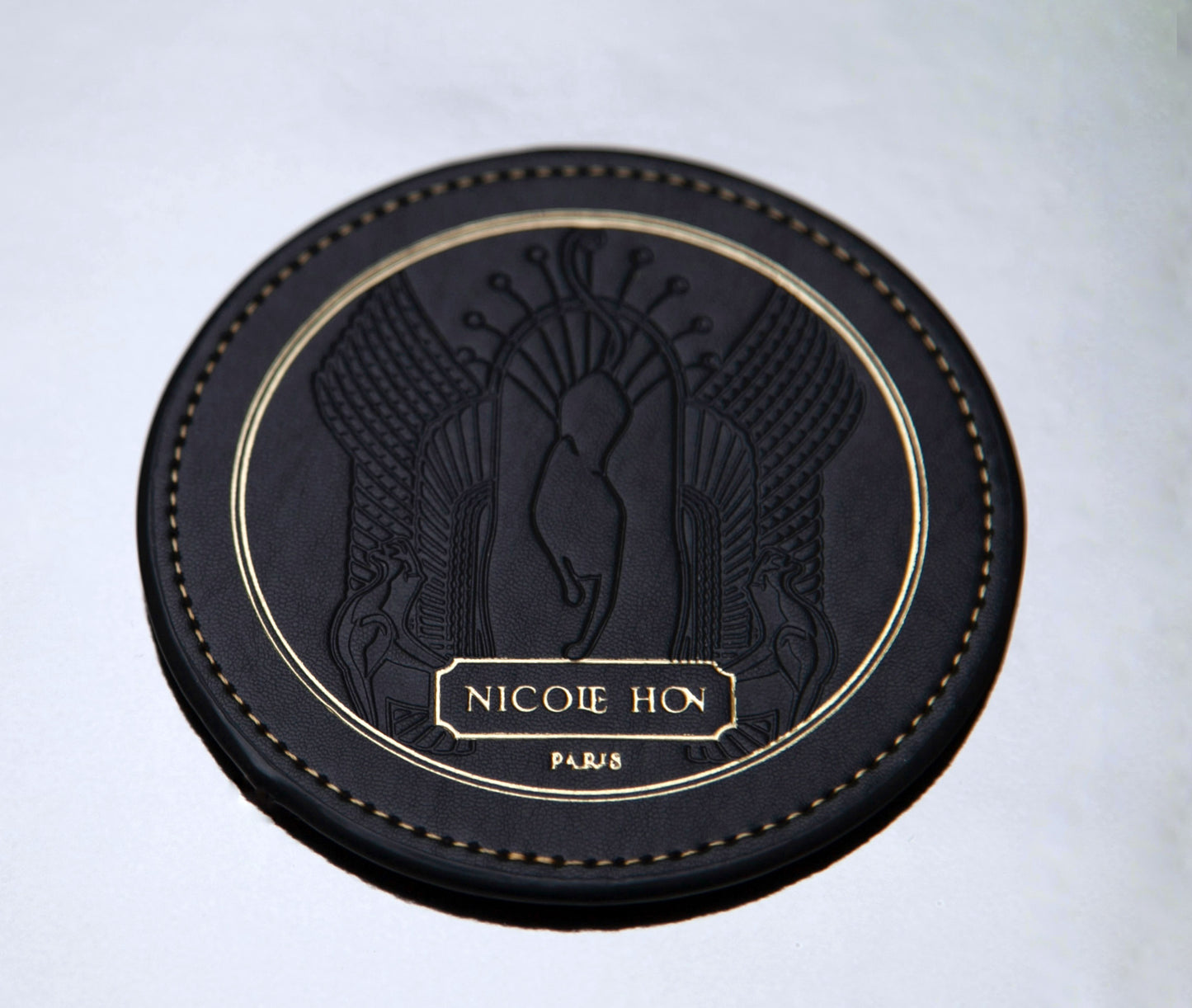 Leopard logo PU Coaster