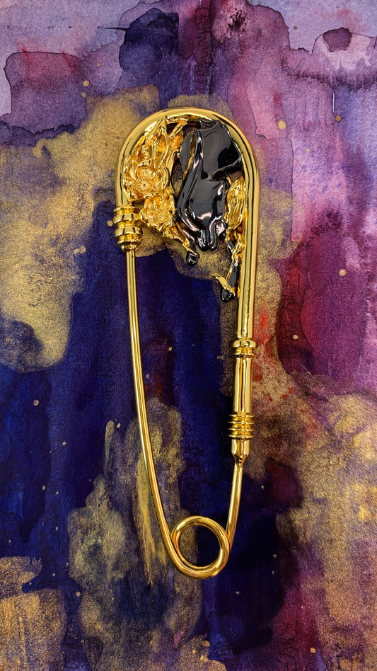 Flowers & Panther Pin