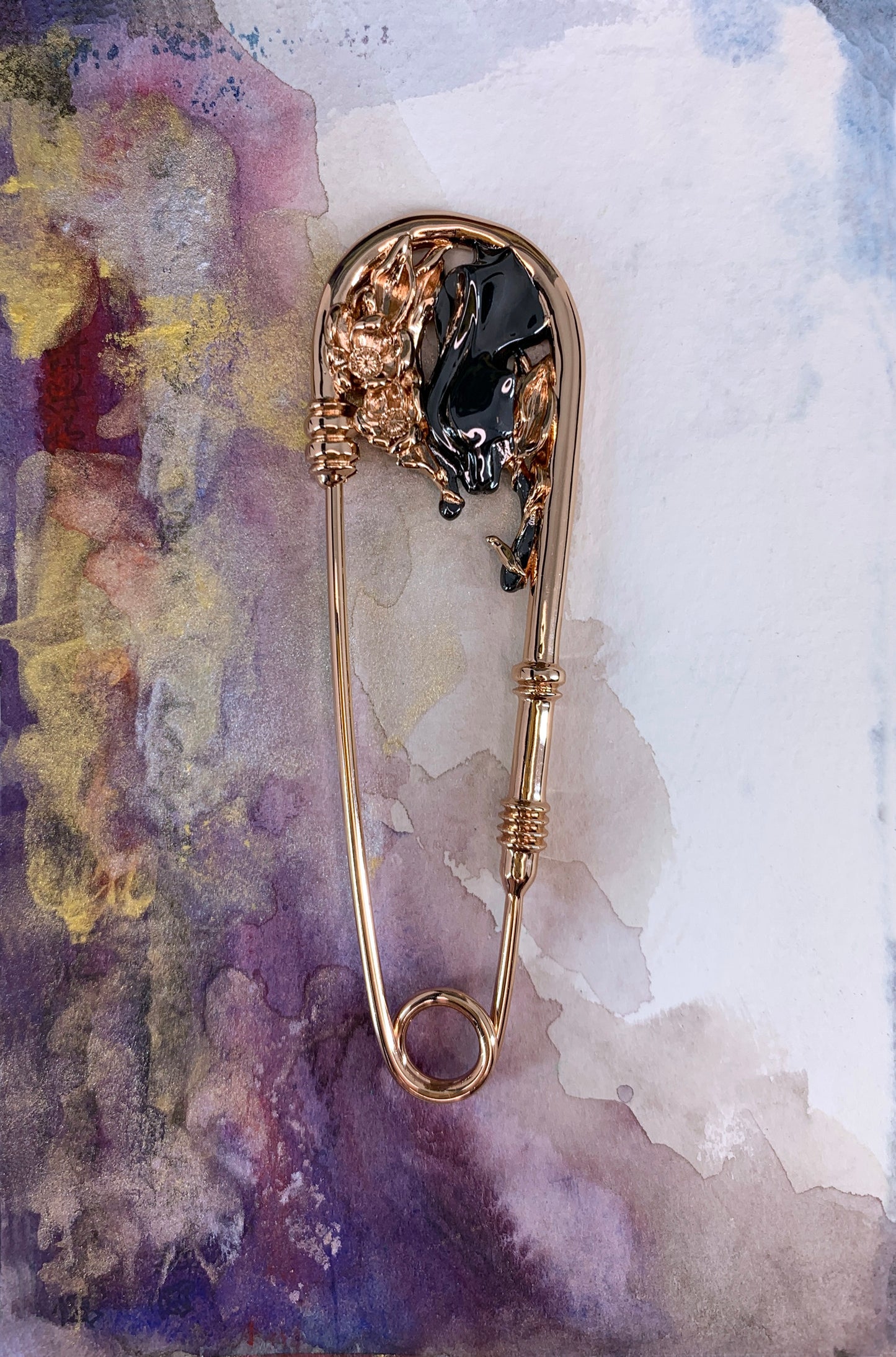 Flowers & Panther Pin