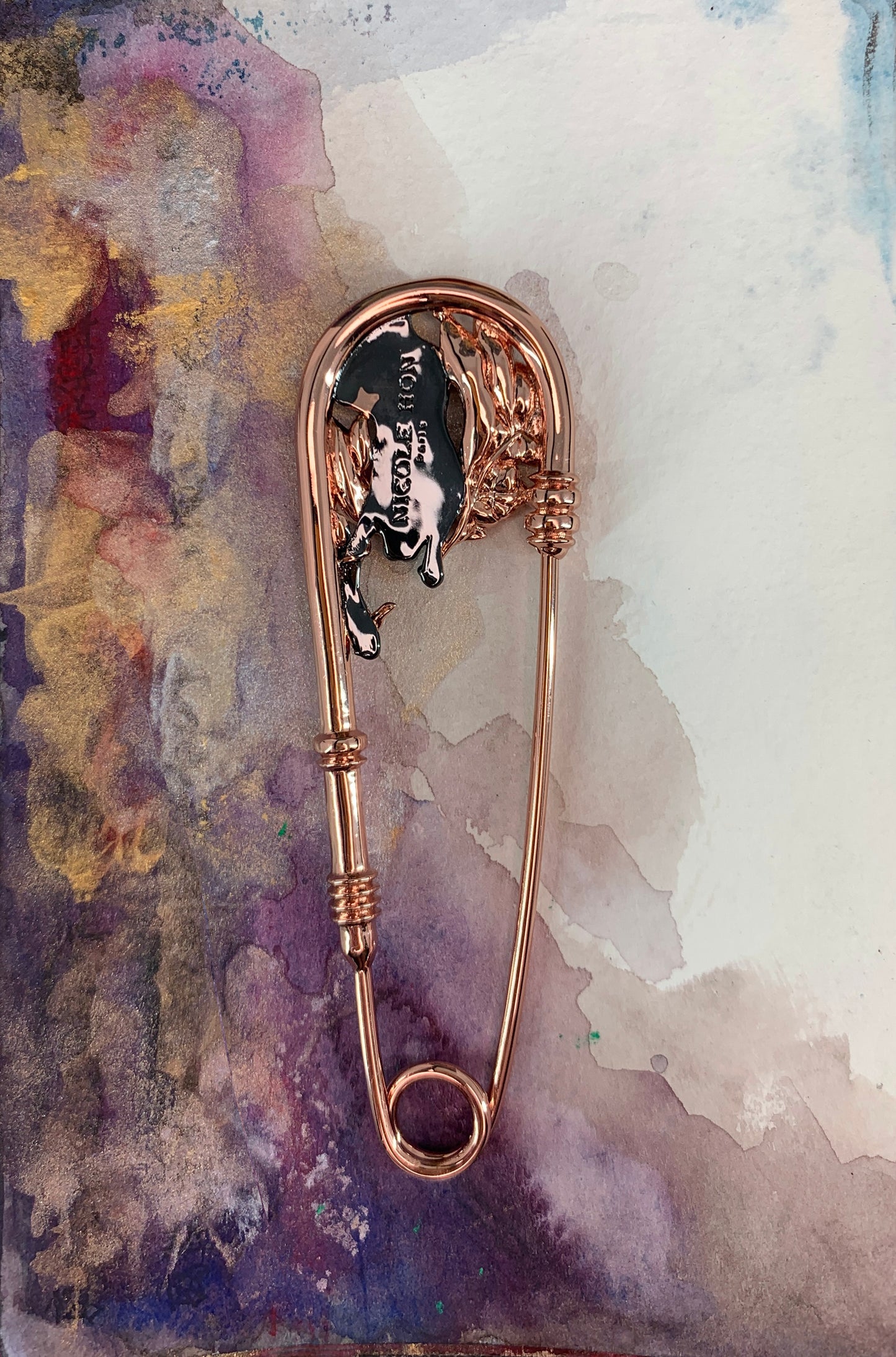 Flowers & Panther Pin